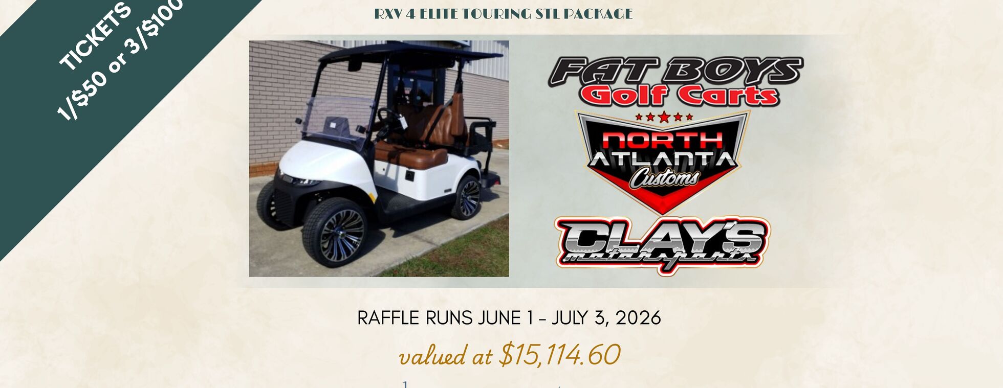 Love Your Story 2026 Golf Cart Raffle