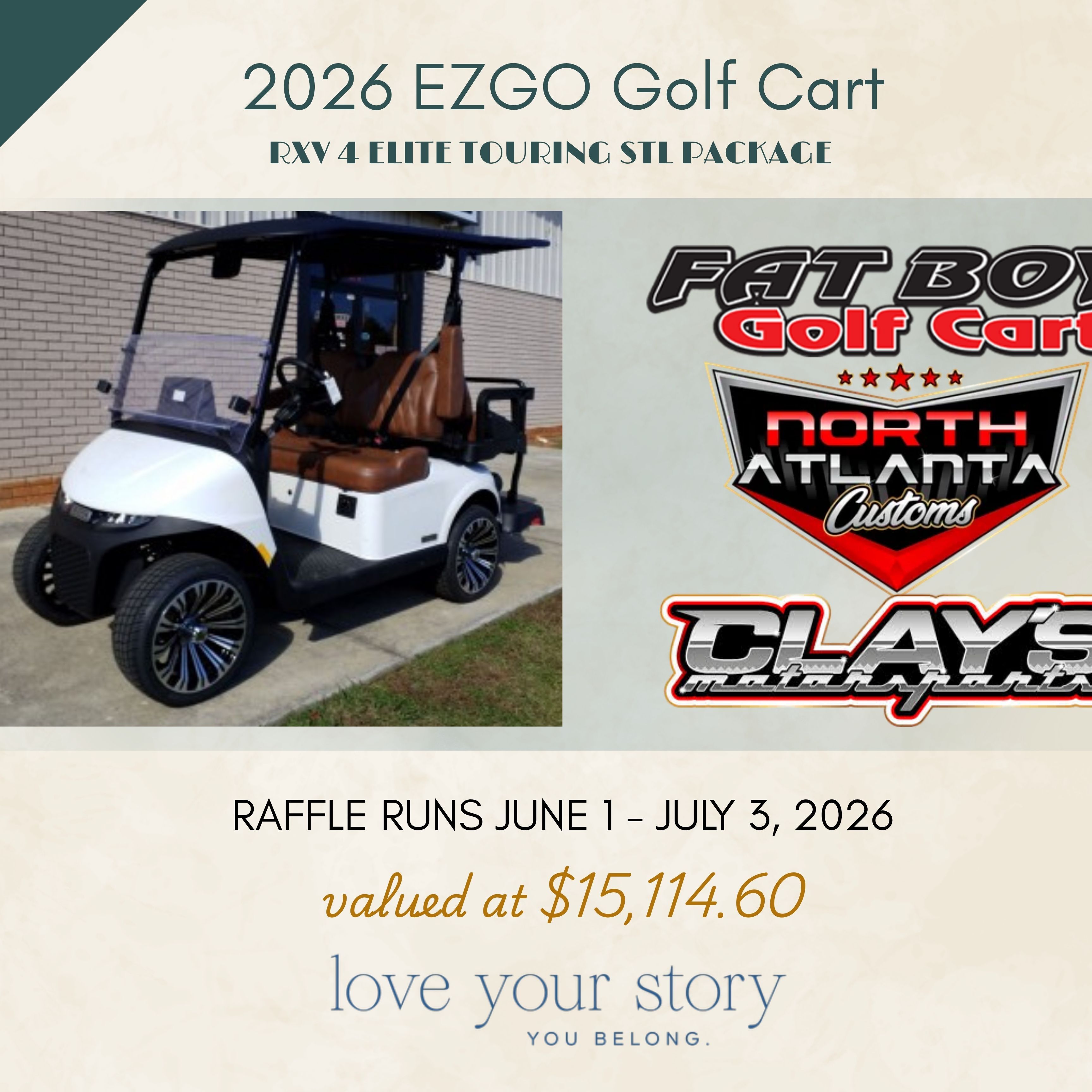Love Your Story 2026 Golf Cart Raffle - logo